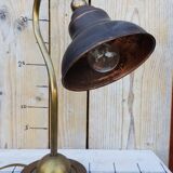 Antique English copper desk lamp