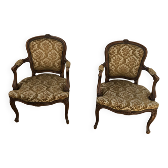 Paire de fauteuils style Louis XV