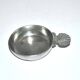 Old tastevin cup in shell pewter - hallmark crowned with flowers and clovers