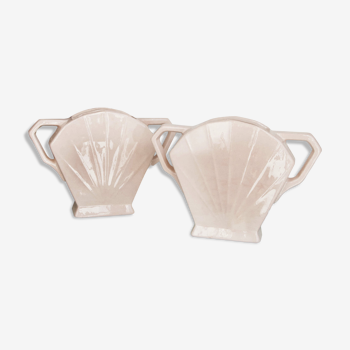 Set of 2 vases in the shape of Scallops