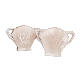 Set of 2 vases in the shape of Scallops