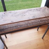 Oak and metal console