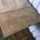 Solid oak farm table with turned feet & 2 elongated aero gum