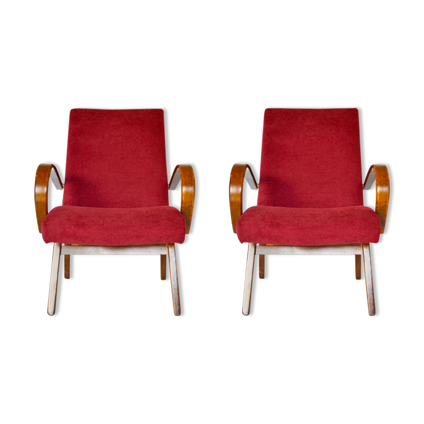 Pair of armchairs model 53 by Jaroslav Smídek for TON, years 1960