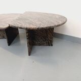 Paire de tables basses gigognes vintage en granit des années 70