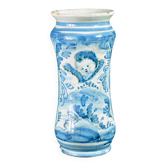Albarelo en faïence décoré en camaïeu bleu à motif d’angelot fin XVIIe siècle