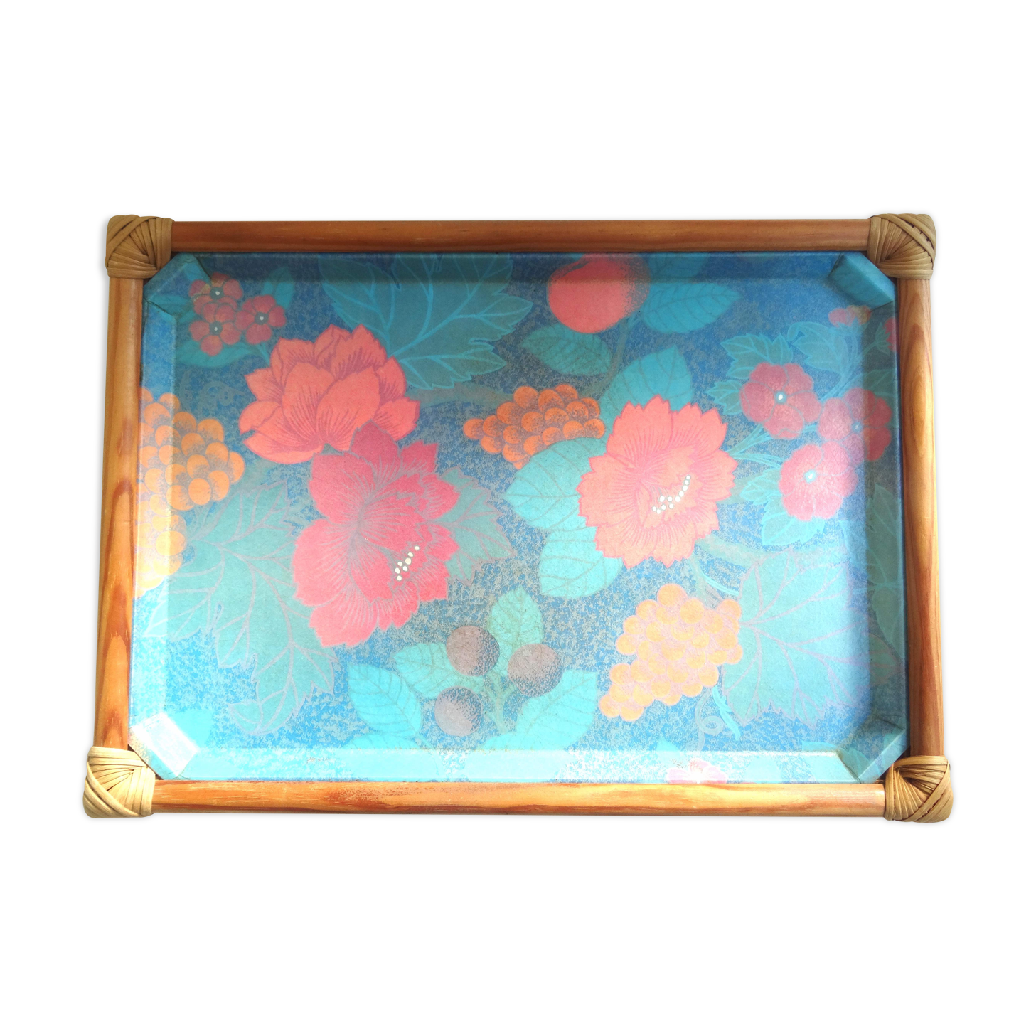 Bamboo and fiberglass tray