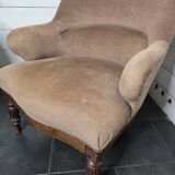 Fauteuil crapaud en acajou style Louis Philippe