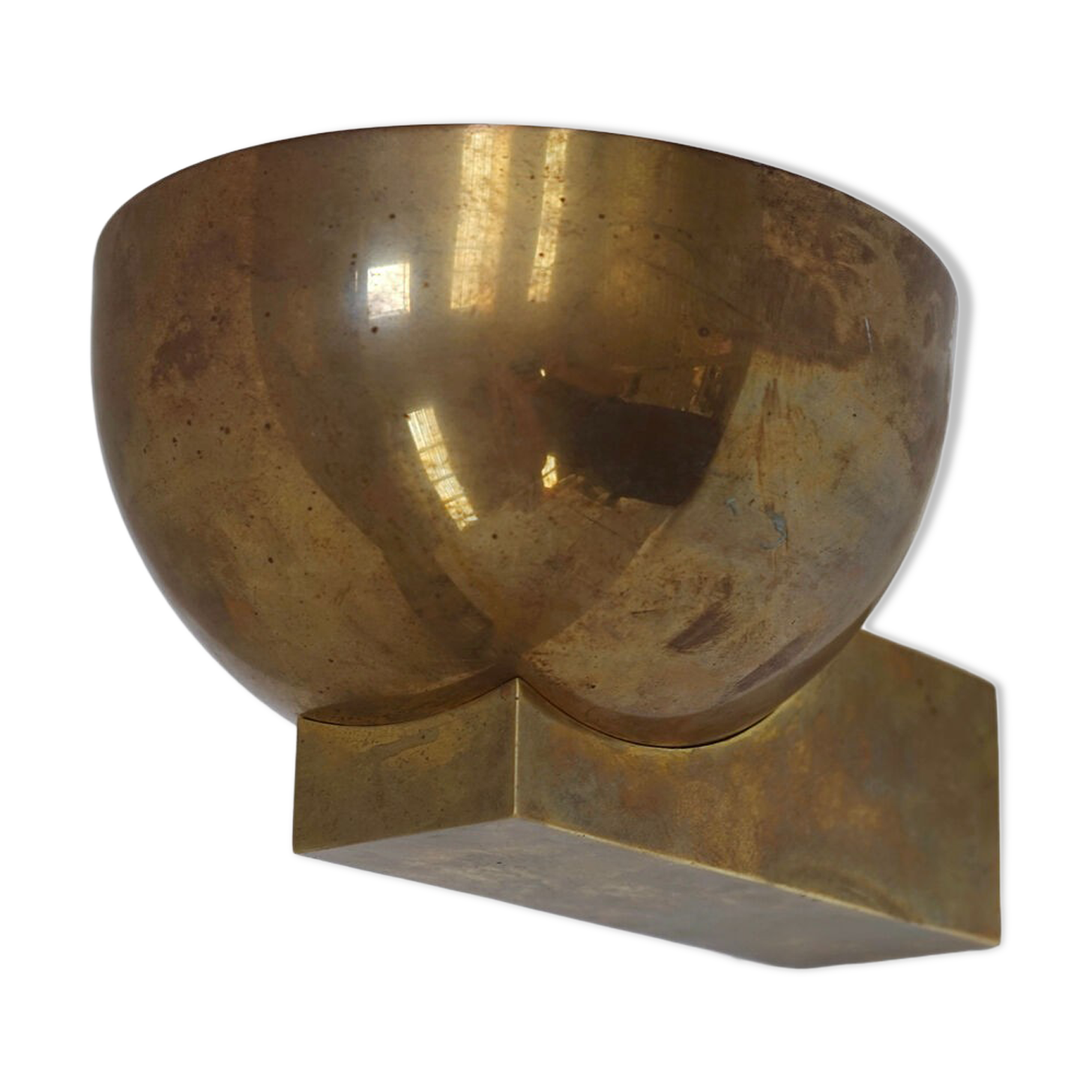 Modernist art deco brass wall lamp circa 1930