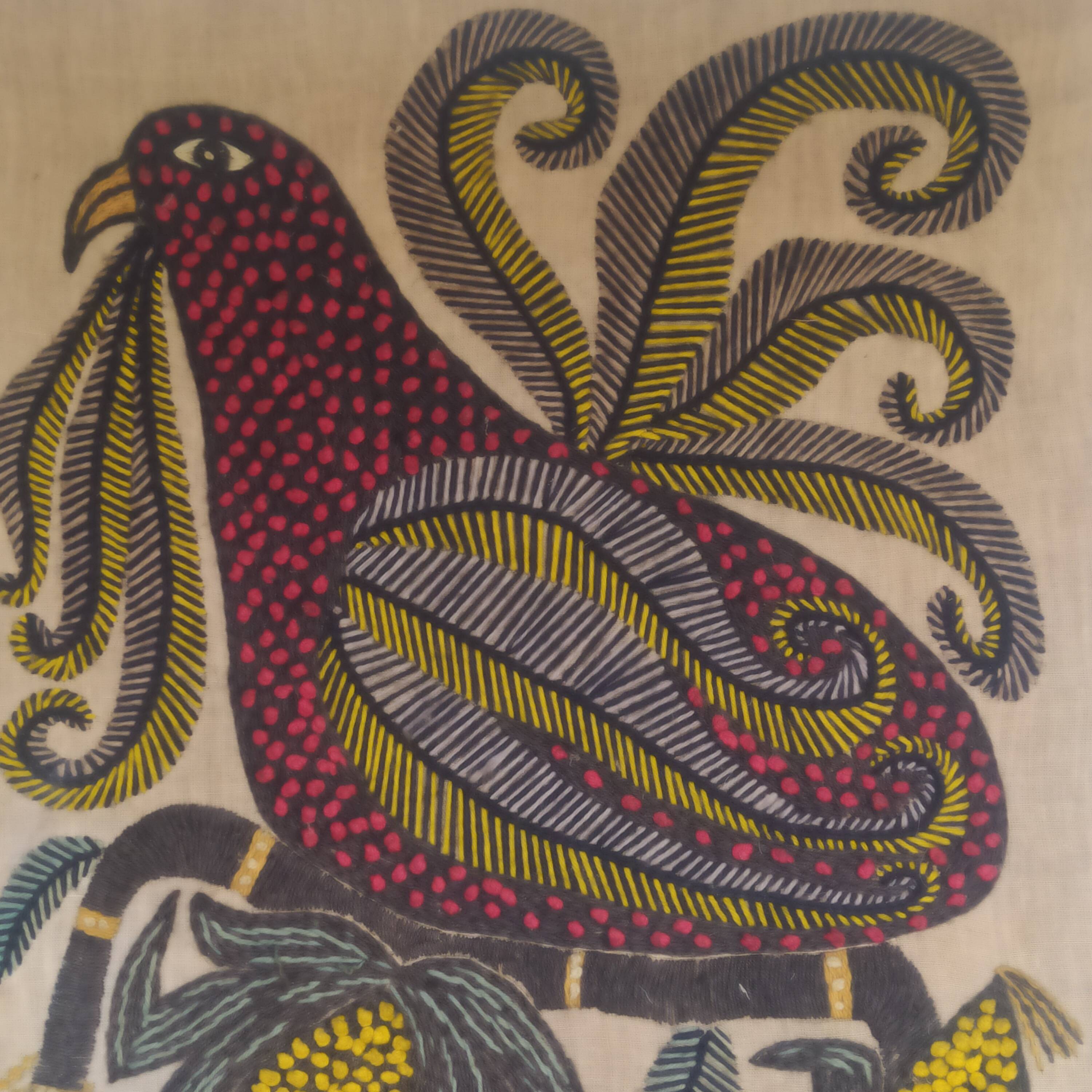 Wool tapestry signed Hector Herrera, Chile 1970