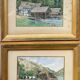 Watercolor paintings Austria Furberg and Unterach and frame circa 1950
