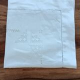 Vintage white linen openwork lace embroidered pillowcase