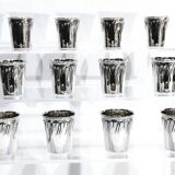 12 silver liqueur glasses