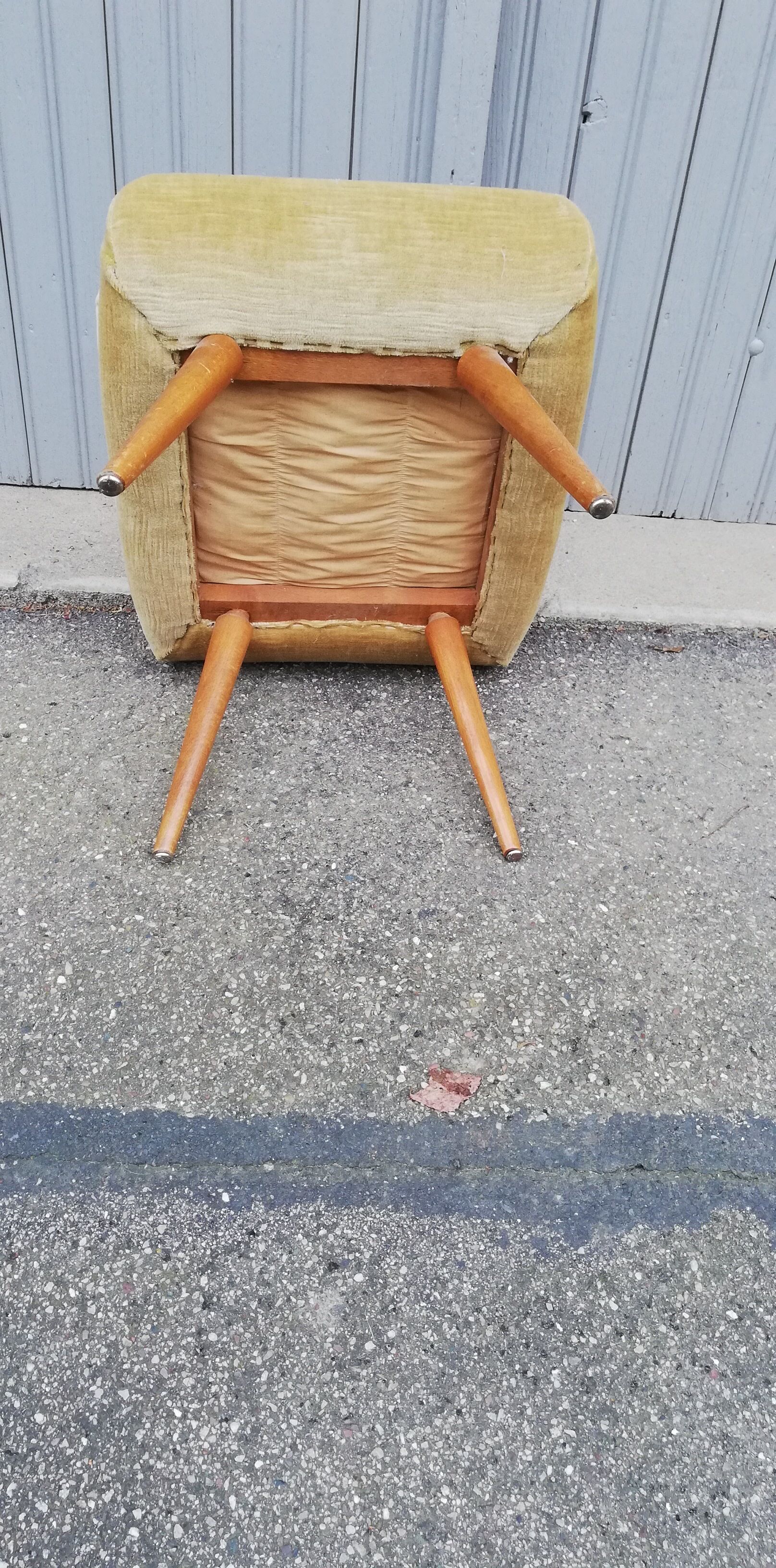 Vintage stool beige fabric