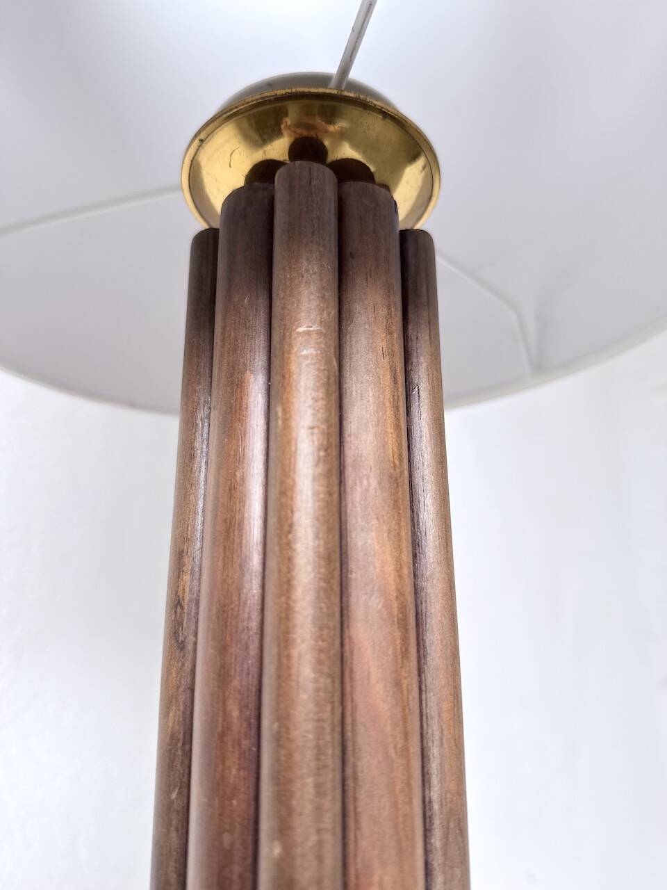 1940s Art Deco oak desk lamp