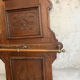 Antique oak carved coat stand, mirror and umbrella stand — late 19th century