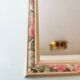 Miroir fleuri vintage en bois 80s   34x49cm