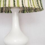 Large ceramic lamp with unique shade