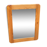 Scandinavian rectangular rounded pine mirror 50x62cm