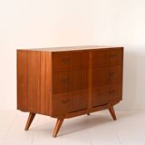 Scandinavian chest of drawers with metal handles