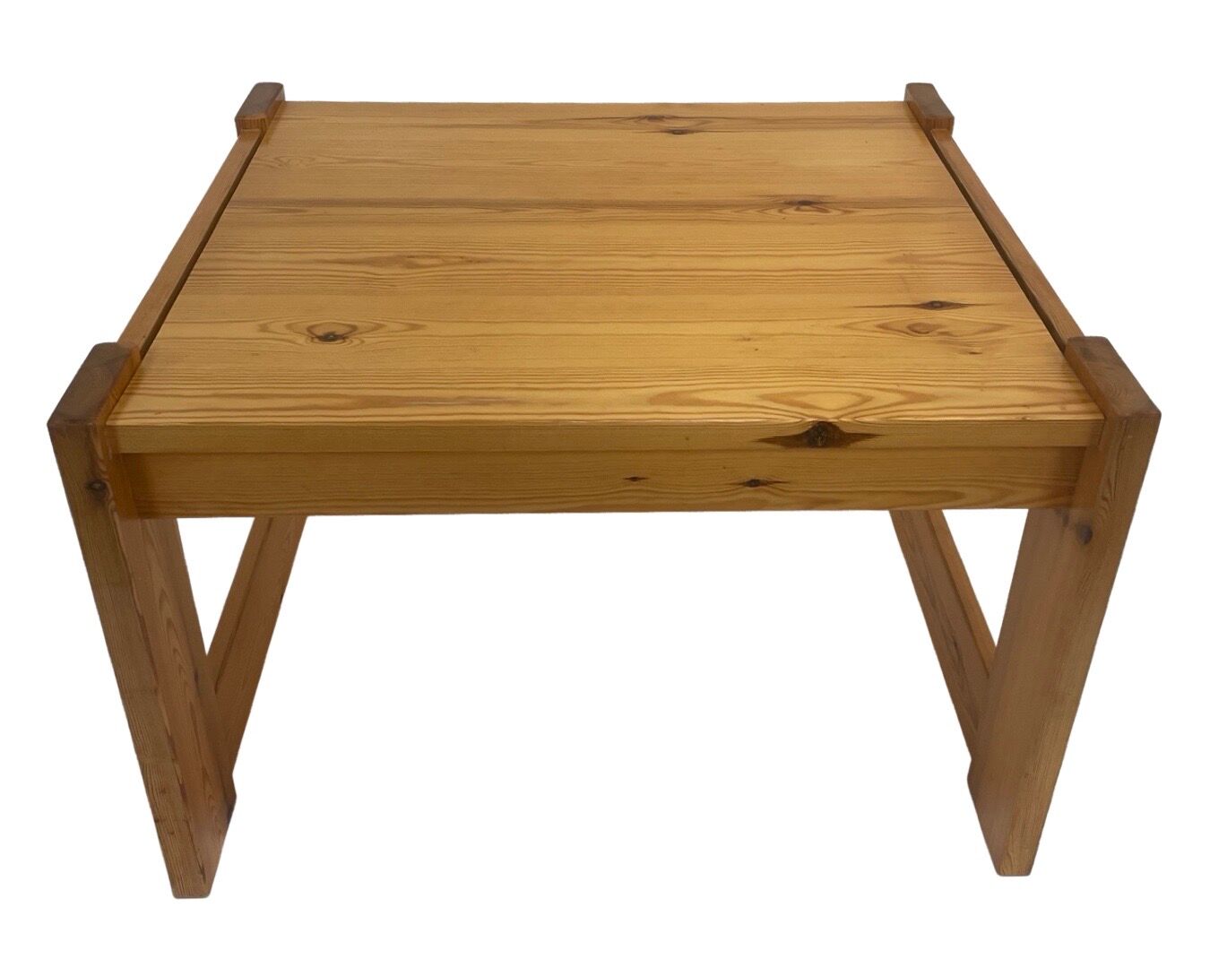 Vintage coffee table pinewood minimalist 1970s