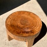 Quadripod coffee table in solid wood monoxyl natural color (dark)