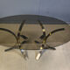 Vintage brass oval glass dining table, 1970s