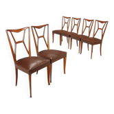 Chaises des années 1950 avec dossier en bois