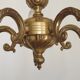 French Vintage Mid Century Bronze 5 Light Traditional Style Chandelier