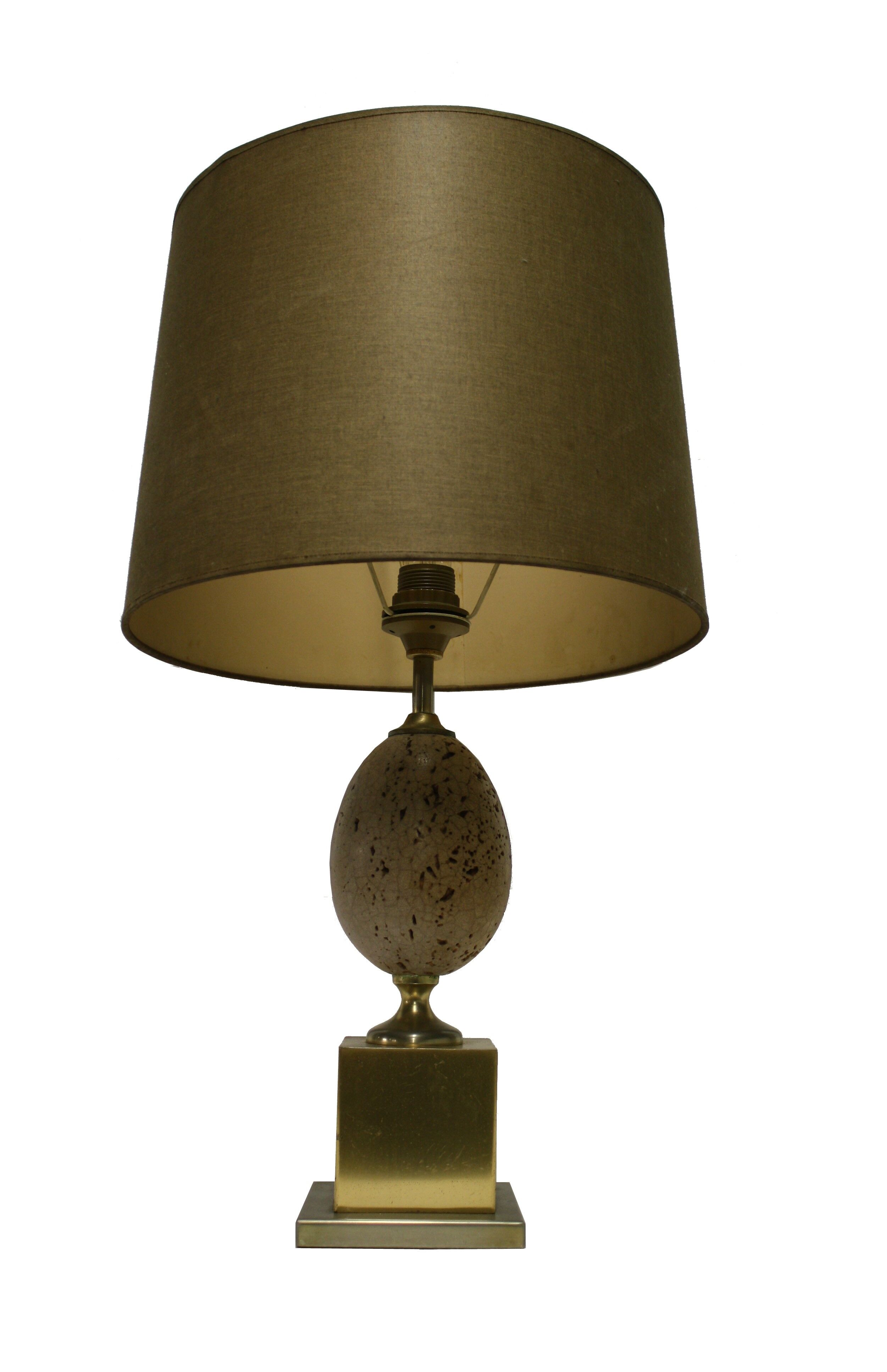 Pair of ostrich egg table lamps, 1960
