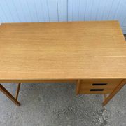 Scandinavian desk in light teak wood with 3 + 1 drawers, vintage from the 60s