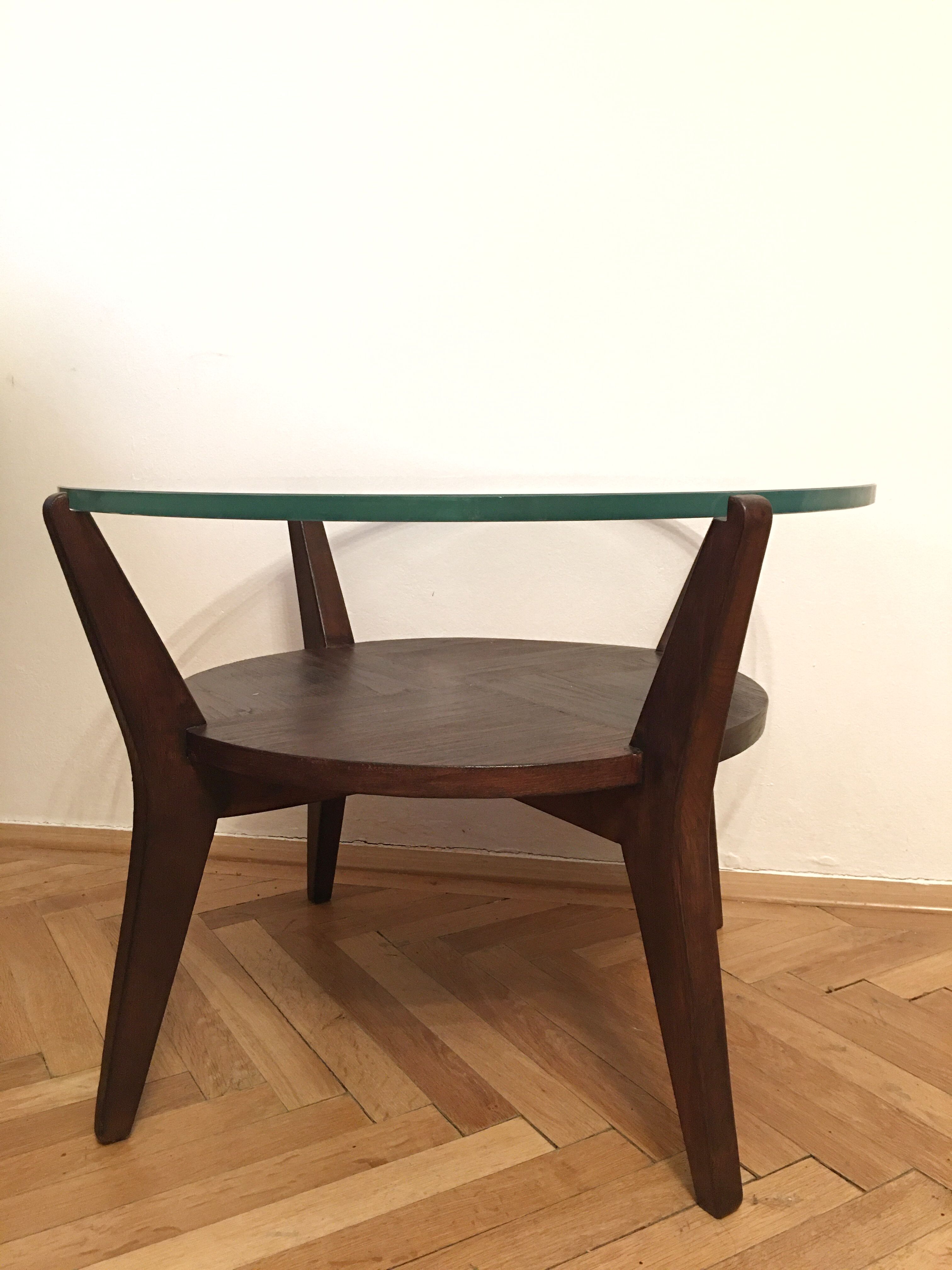 1940s unique coffee table made in Czechoslovakia and designed by Karel Kozelka & Antonin Kropacek