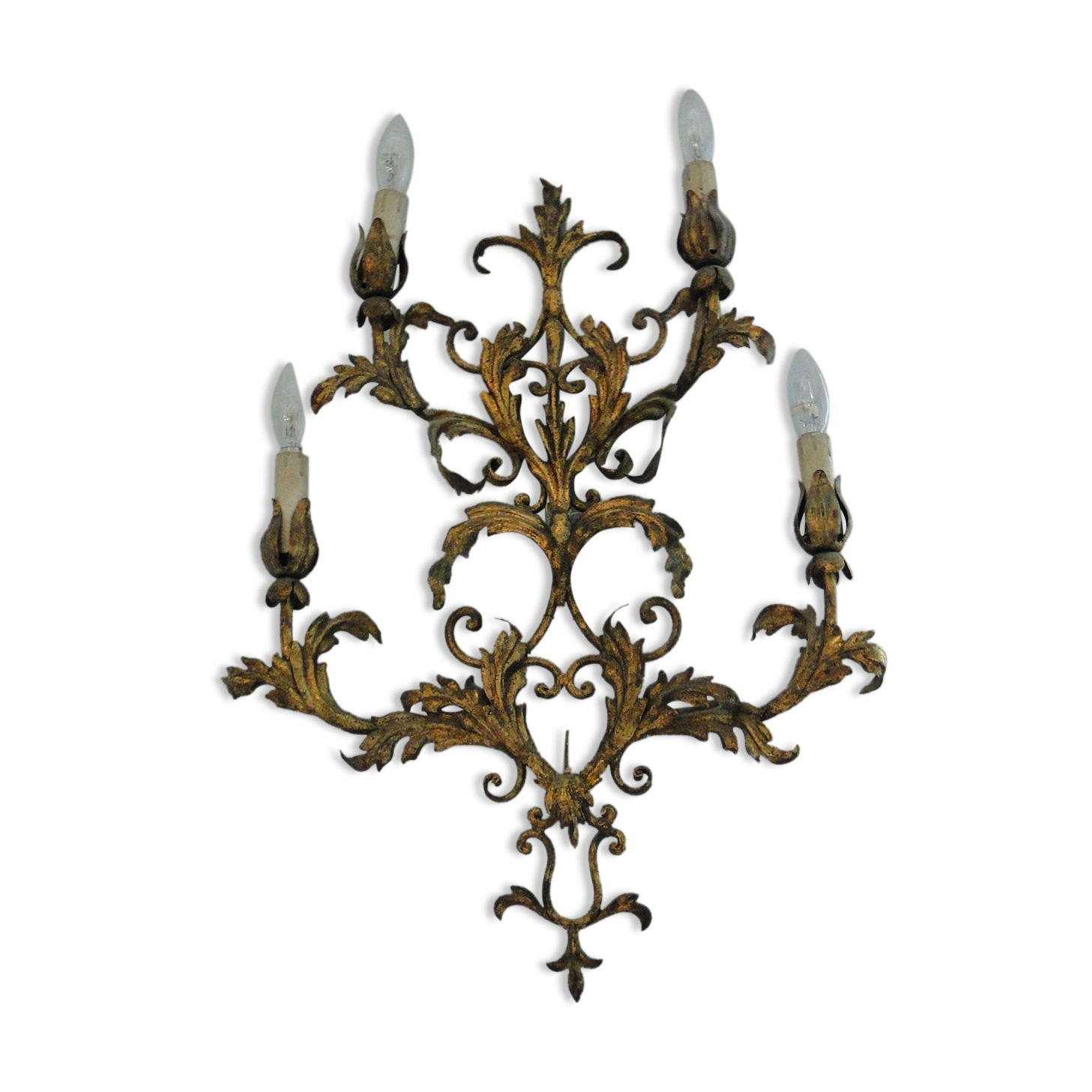 Applique murale metal doré