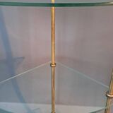 Neoclassical style 3-shelf corner cupboard in gilded brass, Circa 1950/1960.