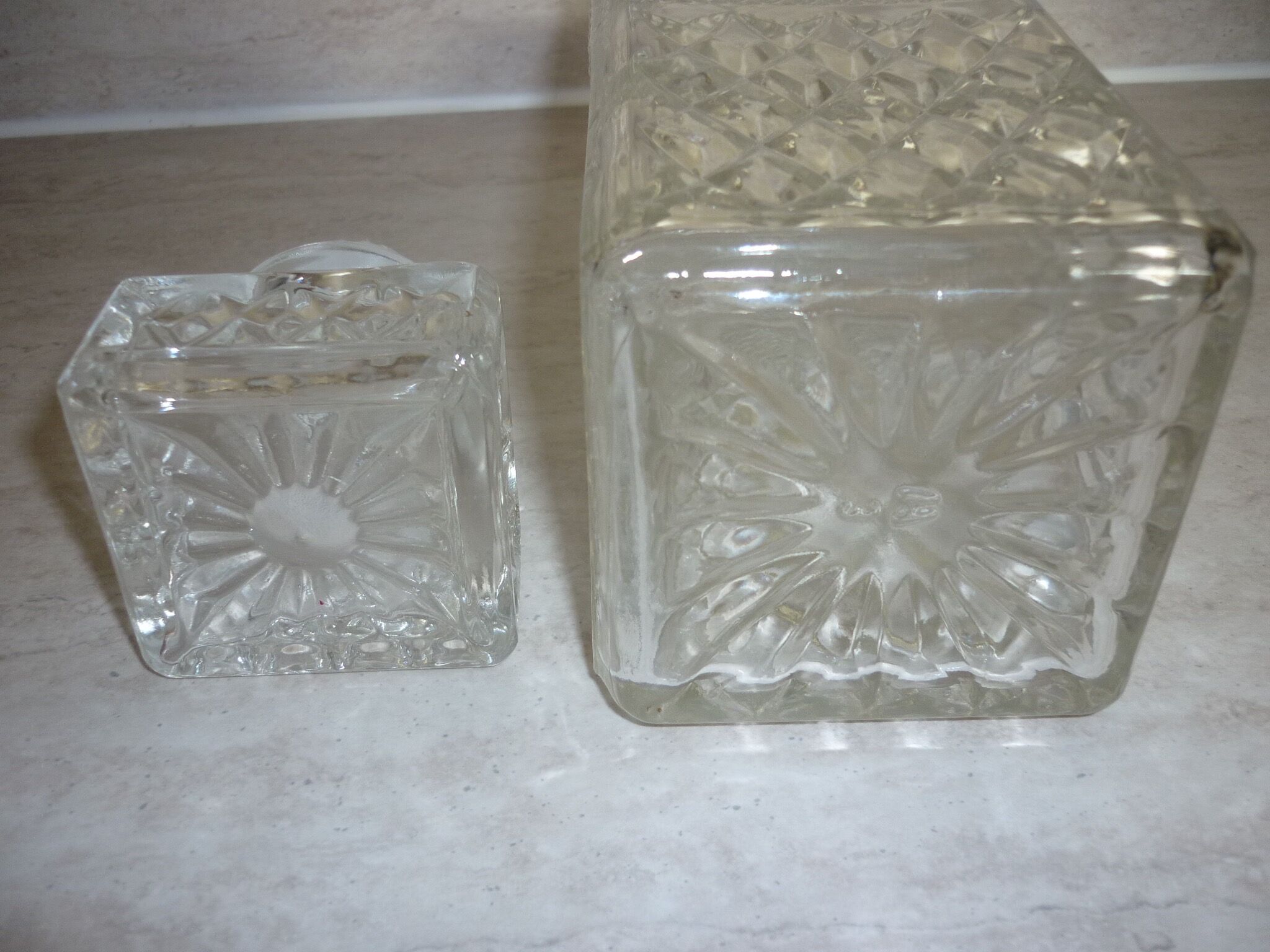 Moulded glass whisky decanter from the 60s