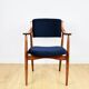 Danish office armchair vintage - navy blue