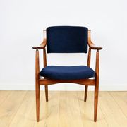 Fauteuil de bureau danois vintage - bleu marine