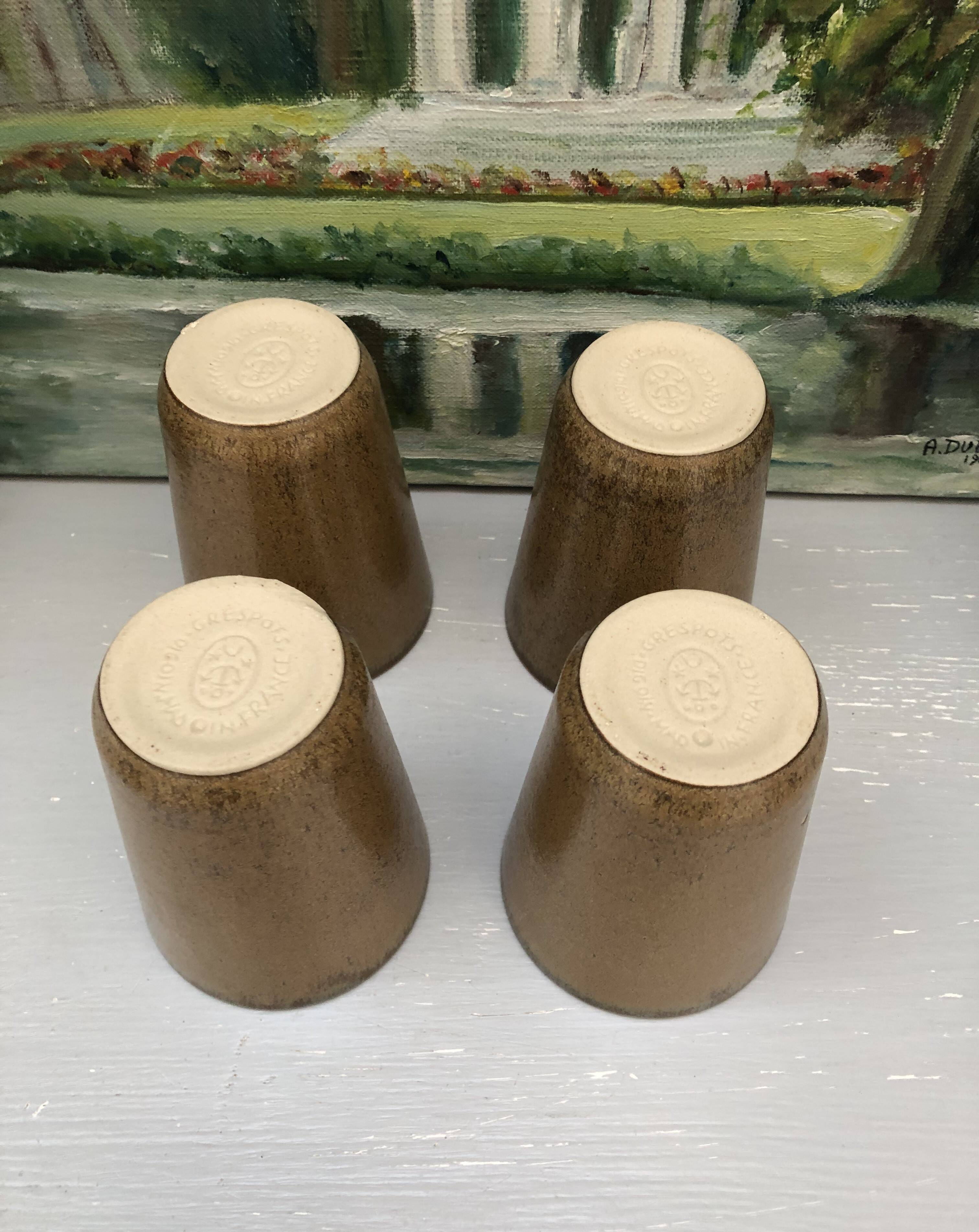 4 Mazagrans in stoneware made in France