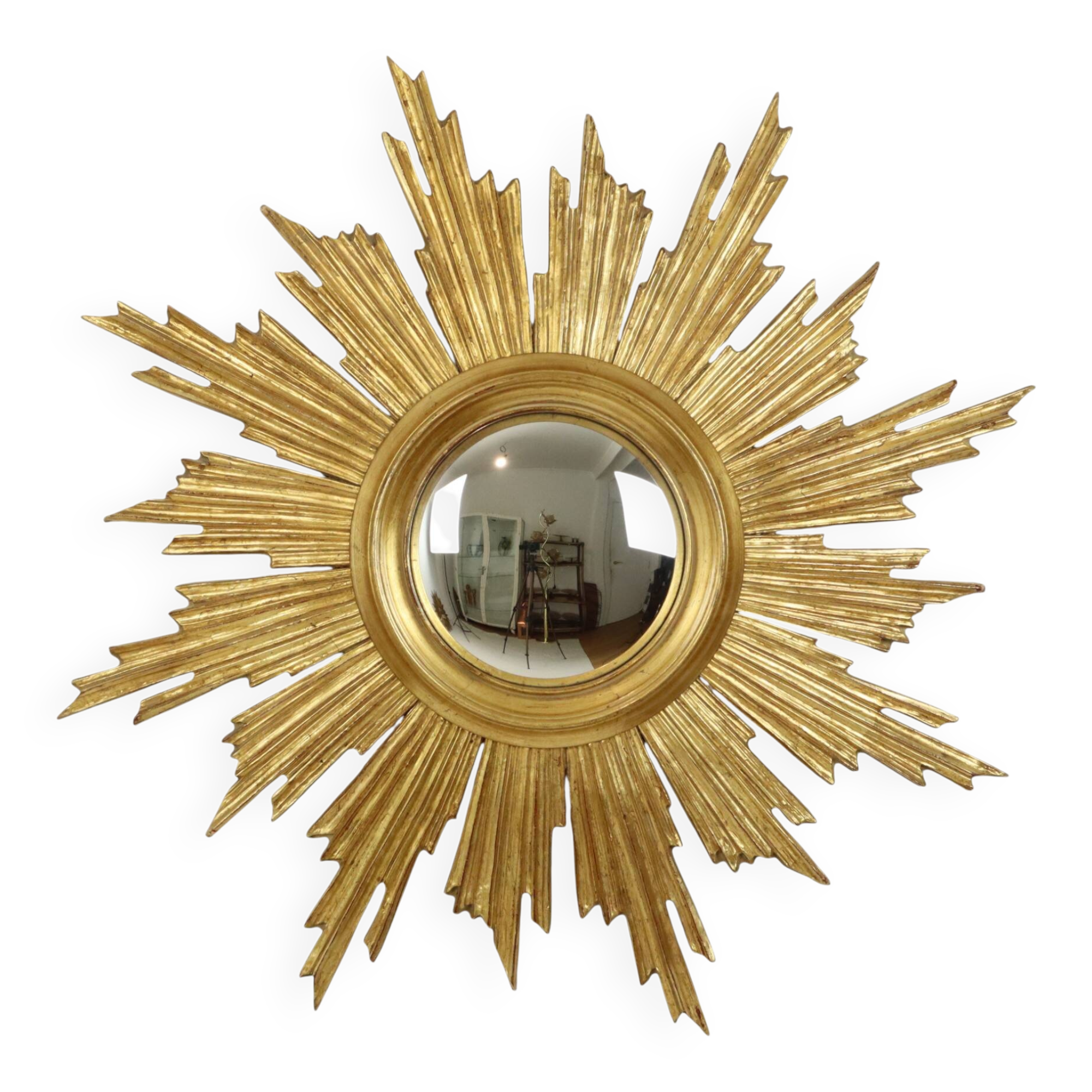 Deknudt Sunburst Sun Mirror Gilded Wood Sixties 69cm