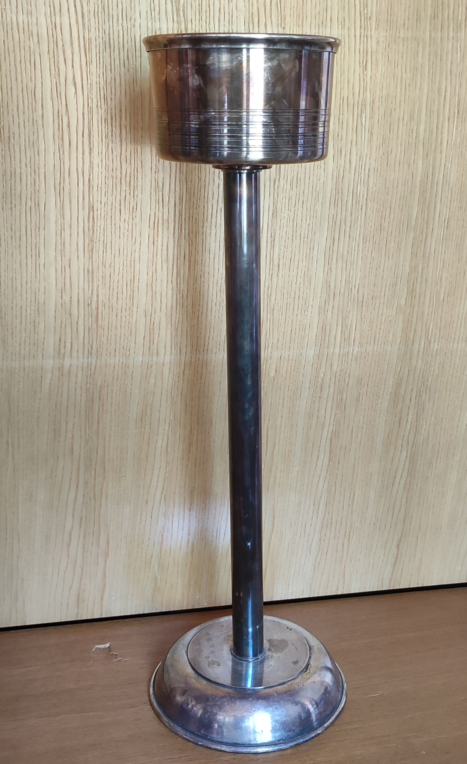Old silver metal champagne bucket
