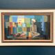 Original Oil on Swedish Panel – "The Snake Charmer" by Ragnar Ring (1908–1999) – Signed – Vintage and Framed – 38 × 60 cm (15" × 23.6")