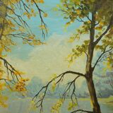 Landscape oil on wood framed C.Peyron