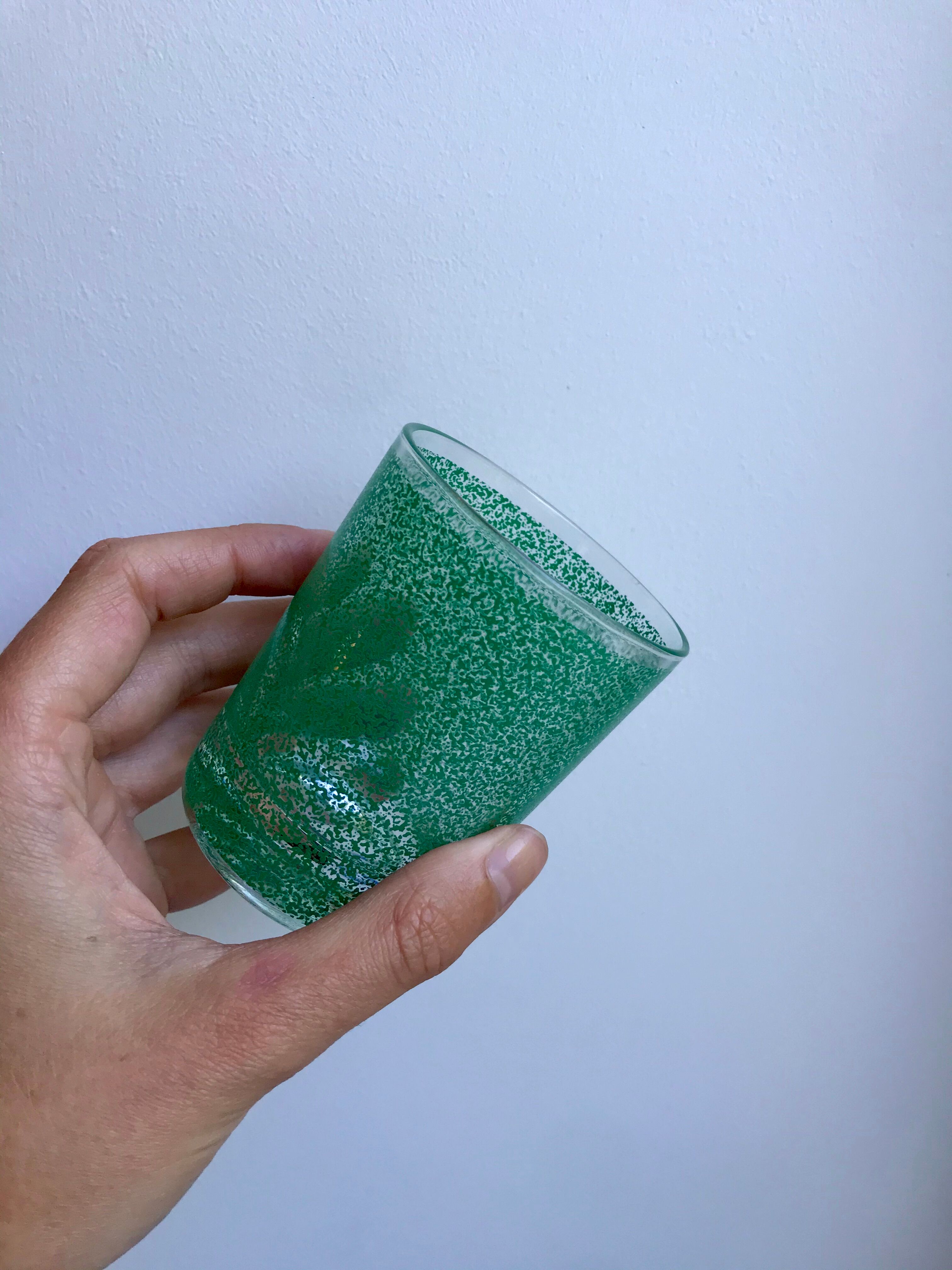 Set of 8 colored water glasses 70s