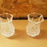 Pair Cristal D'Arques Vase Vintage Cut Crystal #B063