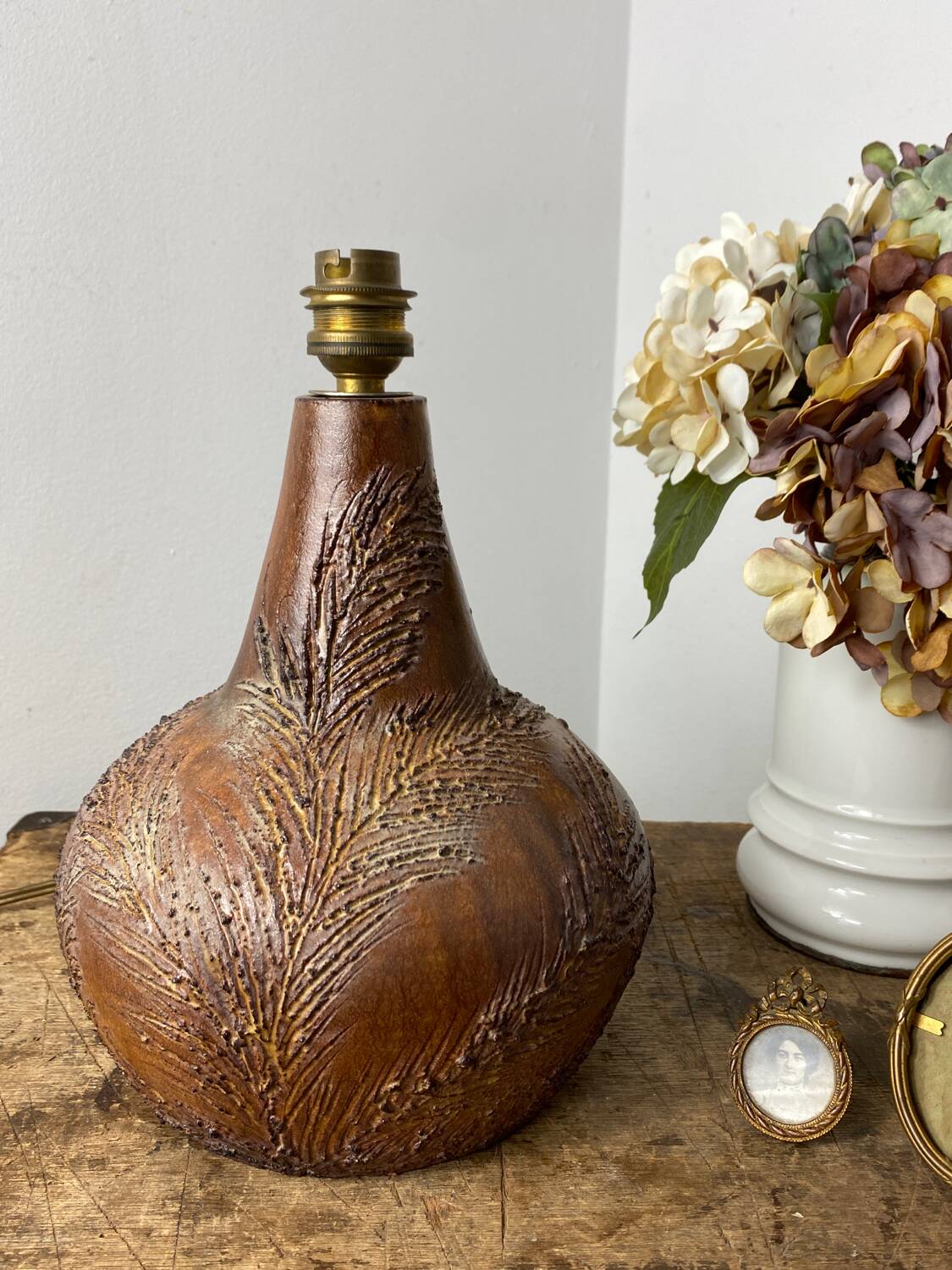 Vintage ceramic lamp base by Sesame Vallauris