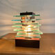 Vintage stepped glass lamp in Desny style