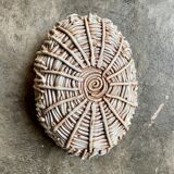 Beige woven ceramic oval cup