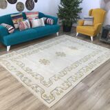 tapis de surface, tapis vintage, tapis turc, tapis fait à la main, 7 x 9,4 pi, RK 7893
