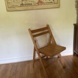 Chaise pliante en hêtre année 60