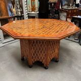 Moroccan octagonal central leg table for oriental dining